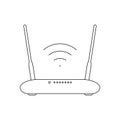 Router outline icon. Wifi or wireless network. Modern internet access concept. Royalty Free Stock Photo